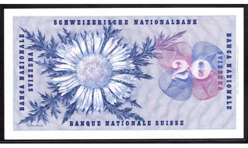Швейцария 20 франков 1961 (SWITZERLAND 20 franks 1961) P 46i(3) : UNC