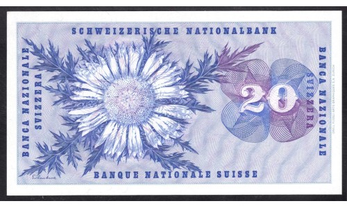 Швейцария 20 франков 1973 (SWITZERLAND 20 franks 1973) P 46u : UNC