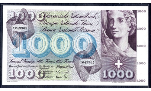 Швейцария 1000 франков 1961 (SWITZERLAND 1000 franks 1961) P 52e : UNC