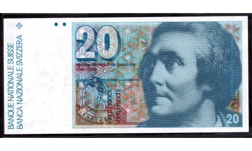 Швейцария 20 франков 1980 (SWITZERLAND 20 franks 1980) P 55b(2) : UNC