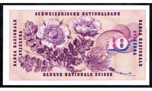 Швейцария 10 франков 1967 (SWITZERLAND 10 franks 1967) P 45m : UNC