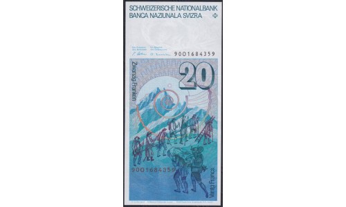 Швейцария 20 франков 1990 (SWITZERLAND 20 franks 1990) P 55i: UNC