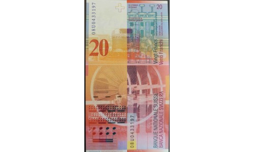 Швейцария 20 франков 2008 (SWITZERLAND 20 franks 2008) P 69e(3): UNC