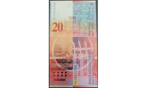 Швейцария 20 франков 2005 (SWITZERLAND 20 franks 2005) P 69(3) : UNC