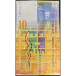 Швейцария 10 франков 2008 (SWITZERLAND 10 franks 2008) P 67c(3): UNC