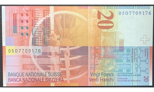 Швейцария 20 франков 2005 (SWITZERLAND 20 franks 2005) P 69d : UNC