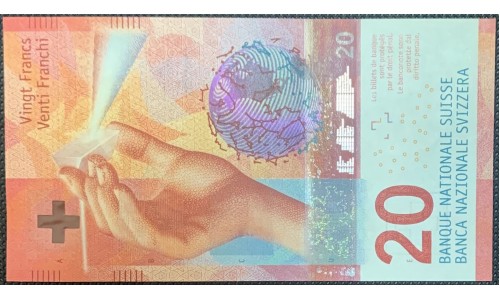 Швейцария 20 франков 2015 (SWITZERLAND 20 franks 2015) P 76b : UNC