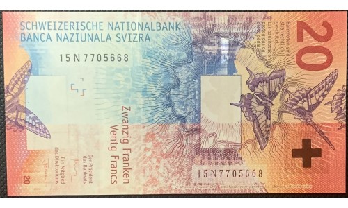 Швейцария 20 франков 2015 (SWITZERLAND 20 franks 2015) P 76a : UNC