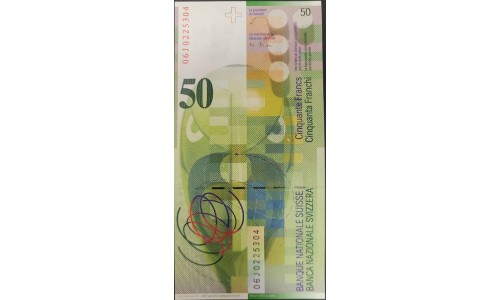 Швейцария 50 франков 2006 (SWITZERLAND 50 franks 2006) P 71c(2): UNC