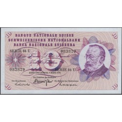 Швейцария 10 франков 1973 (SWITZERLAND 10 franks 1973) P 45s : UNC