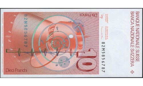 Швейцария 10 франков 1982 (SWITZERLAND 10 franks 1982) P 53d : UNC