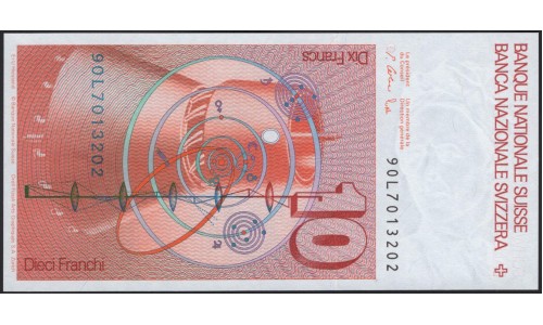 Швейцария 10 франков 1990 (SWITZERLAND 10 franks 1990) P 53h : UNC