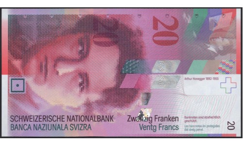 Швейцария 20 франков 1995 (SWITZERLAND 20 franks 1995) P 68b : UNC