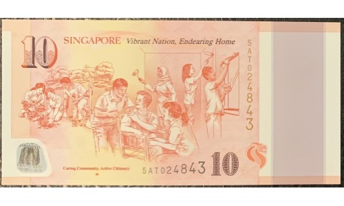 Сингапур 10 долларов б\д (2015) (Singapore 10 dollars ND (2015)) P 60a : UNC