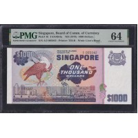 Сингапур 1000 долларов б\д (1978) А/2 005042, Редкие в состоянии UNC (Singapore 1000 dollars ND (1978)) P 16: UNC PMG 64 Choice Uncirculated