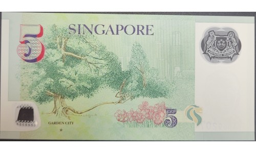 Сингапур 5 долларов б\д (2007-2020) (Singapore 5 dollars ND (2007-2020)) P 47g: UNC