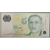 Сингапур 5 долларов б\д (2007-2020) (Singapore 5 dollars ND (2007-2020)) P 47g: UNC