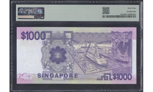 Сингапур 1000 долларов б\д (1984) А 193349 (Singapore 1000 dollars ND (1984)) P 25a: UNC PMG 64 Choice Uncirculated