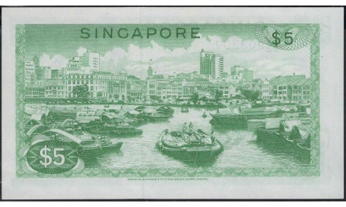 Сингапур 5 долларов б\д (1967 - 1972) (Singapore 5 dollars ND (1967 - 1972)) P 2c : UNC