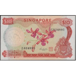 Сингапур 10 долларов б\д (1967 - 1973) (Singapore 10 dollars ND (1967 - 1973)) P 3d : Unc-