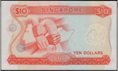Сингапур 10 долларов б\д (1967 - 1973) (Singapore 10 dollars ND (1967 - 1973)) P 3d : UNC-