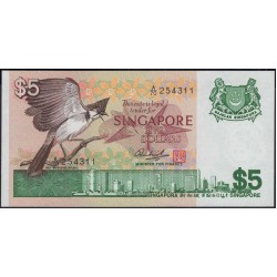 Сингапур 5 долларов б\д (1976) (Singapore 5 dollars ND (1976)) P 10 : Unc
