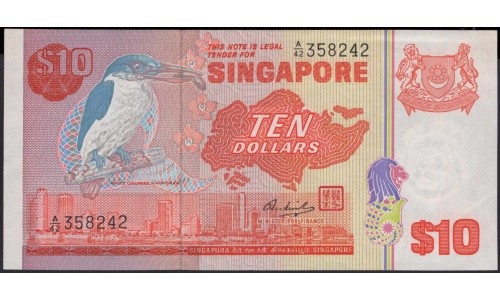 Сингапур 10 долларов б\д (1976) (Singapore 10 dollars ND (1976)) P 11b : aUNC