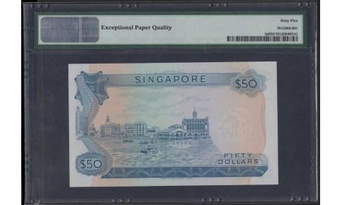 Сингапур 50 долларов б\д (1973) (Singapore 50 dollars ND (1973)) P 5d : UNC PMG 65 EPQ