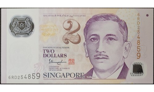 Сингапур 2 долларa б\д (2006-2022) (Singapore 2 dollars ND (2006-2022)) P 46k(l) : UNC