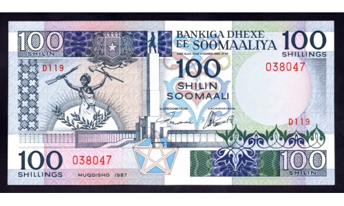 Сомали 100 шиллингов 1987 г. (SOMALIA  100 shillings 1987) P 35b: UNC 