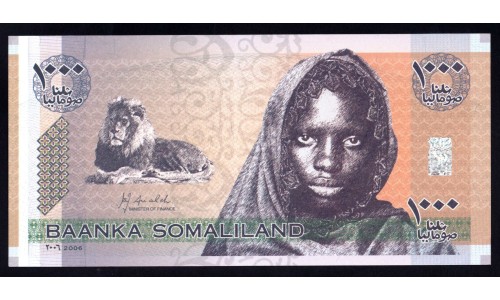 Сомалиленд  1000 шиллингов 2006 г. (SOMALILAND 1000 shillings 2006 ) P CS1: UNC 