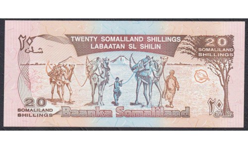 Сомалиленд 20 шиллингов 1996 года (SOMALILAND 20 shillings 1996) P 16: UNC