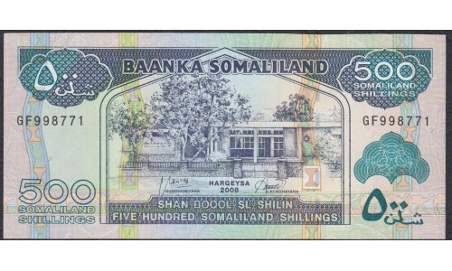 Сомалиленд 500 шиллингов 2008 года (SOMALILAND 500 shillings 2008) P6g: UNC