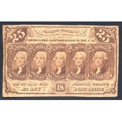 США 25 центов 1862 г. (UNITED STATES OF AMERICA 25 Cents 1862) P99с:VF+