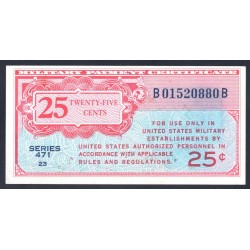 США 25 центов ND (1947-1948 г.) серия 471 (UNITED STATES OF AMERICA 25 Cents ND (1947-1948) MILITARY) PM10:aUnc