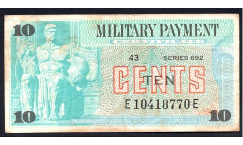 США 10 центов ND (1970 г.) серия 692 (UNITED STATES OF AMERICA 10 Cents ND (1970) MILITARY) PM92:VF+
