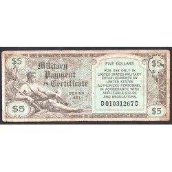 США 5 долларов ND (1951-1954 г.) серия 481 (UNITED STATES OF AMERICA 5 Dollars ND (1951-1954) MILITARY) PM27:VF