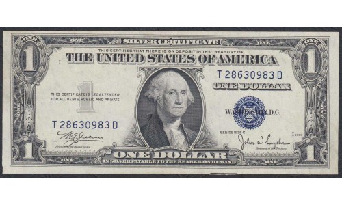 США 1 доллар 1935C года, серебряный сертификат (UNITED STATES OF AMERICA  1 Dollar 1935C, Silver Certificate) P 416с: aUNC