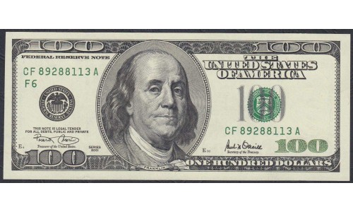 США 100 долларов 2001 года (UNITED STATES OF AMERICA 100 Dollars 2001) P 514: UNC