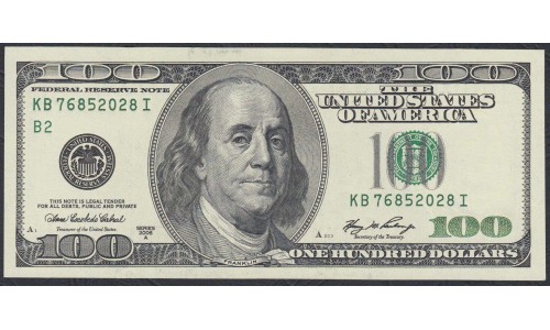 США 100 долларов 2006A года (UNITED STATES OF AMERICA 100 Dollars 2006A) P 529: UNC