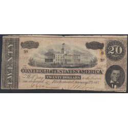 США 20 долларов 1864 года, Ричмонд Калифорния (UNITED STATES OF AMERICA , Richmond 20 Dollars 1864) 