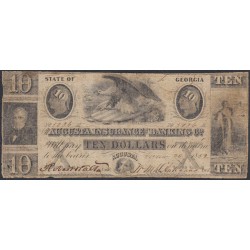 США Банковский чек на 10 долларов  1852 года,  Авкуста (UNITED STATES OF AMERICA  Bank Receipt for 10 Dollars 1852,  AUCUSTA) 