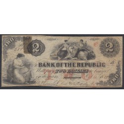 США Банковский чек на 2 доллара  1855 года,  Провиденс (UNITED STATES OF AMERICA  Bank Receipt for 2 Dollars 1855,  PROVIDENCE) 