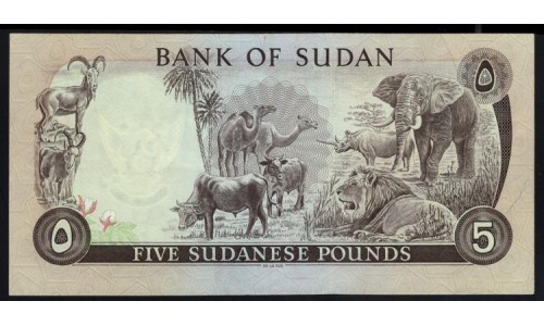 Судан 5 фунтов 1975 год, РАРИТЕТ, принтер TDLR (SUDAN 5 pounds 1975, Printed TDLR) P 14b(4): aUNC 