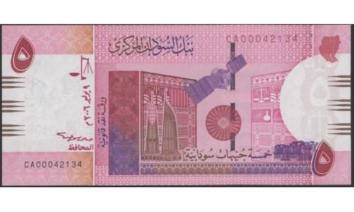 Судан 5 фунтов 2006, серия CA 000...  (SUDAN 5 pounds 2006) P 66a : UNC