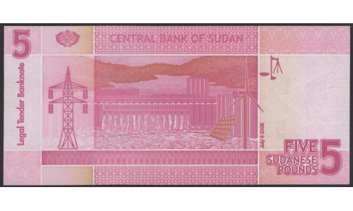 Судан 5 фунтов 2006, серия CA 000...  (SUDAN 5 pounds 2006) P 66a : UNC