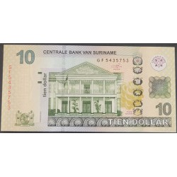 Суринам 10 долларов 2019 г. (SURINAME 10 Dollars 2019) P163c: UNC