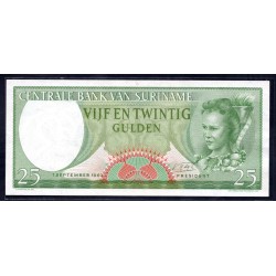 Суринам 25 гульден 1963 г. (SURINAME 25 Gulden 1963) Р122:Unc