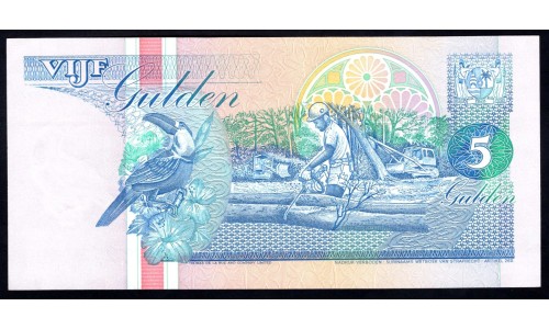 Суринам 5 гульден 1991 г. (SURINAME 5 Gulden 1991) P136а:Unc