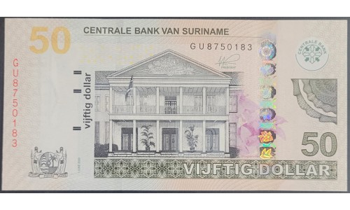 Суринам 50 долларов 2020 г. (SURINAME 50 Dollars 2020) P165d: UNC